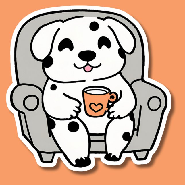 Sticker Café et Canines imperméables (Créateur téléchargé)