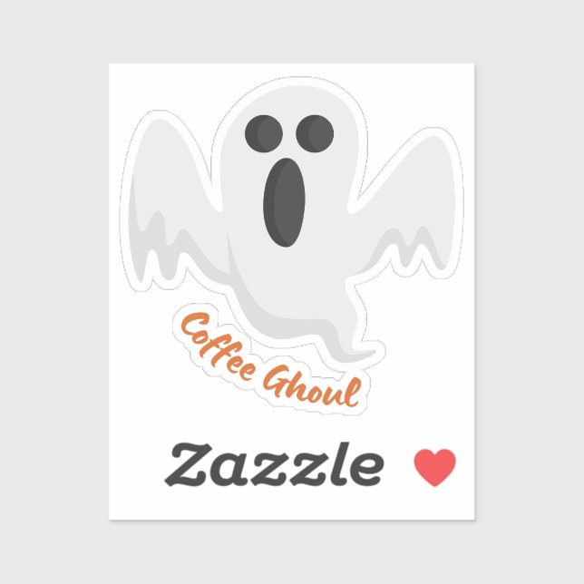 Sticker Café ghoul, Fantôme de café (Feuille)