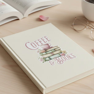 Sticker Cafe Vintage Coffee et Livres Floral 