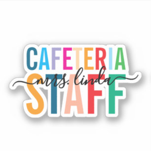 Sticker Cafétéria colorée Personnel Personnalisé Nom du sc