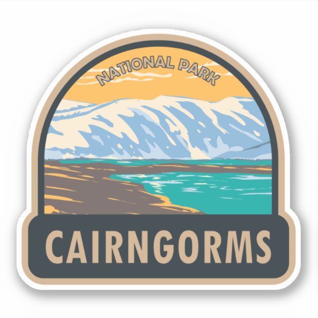 Sticker Cairngorges National Park Scotland Loch Etchachan (Devant)