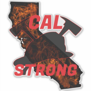 Sticker CAL FIRE STRING AX HELMET Red