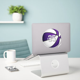 Sticker cale de sport de basket blanc violet amovible