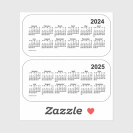 Sticker Calendrier 2024 Transparent 2025 par Janz
