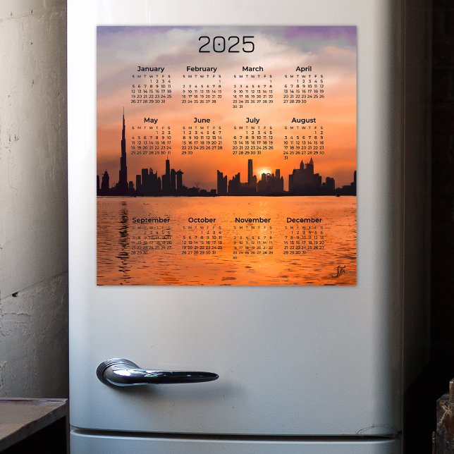 Sticker Calendrier 2025 - Coucher de soleil sur une ville  (Créateur téléchargé)