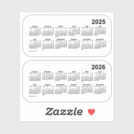 Sticker Calendrier 2025 Transparent 2026 par Janz