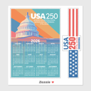 Sticker Calendrier 2026 avec le dôme du Capitole des États