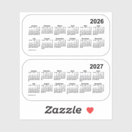 Sticker Calendrier 2026 Transparent 2027 par Janz