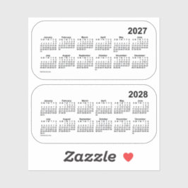 Sticker Calendrier 2027 Transparent 2028 par Janz