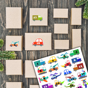 Sticker Calendrier de l'Avent Transport de Noël