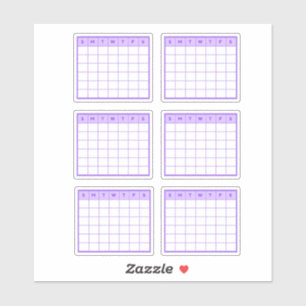 Sticker Calendrier mensuel pourpre