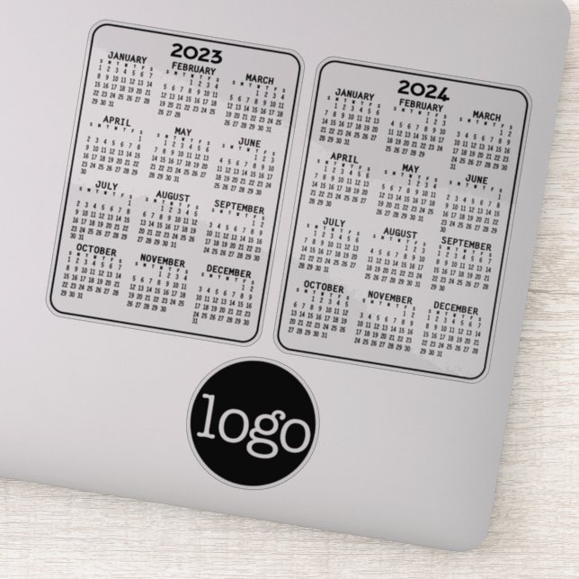 Sticker Calendrier noir - ajouter logo ou photo (Détail)