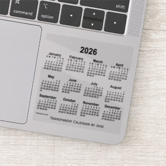 Sticker Calendrier transparent 2026 par Janz