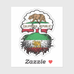Sticker California Grown Iranian Roots Lion et Soleil