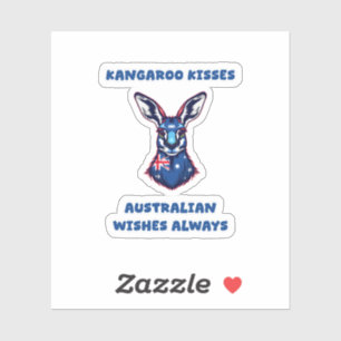 Sticker Câlins de kangourou Vœux australiens Amour d'anima