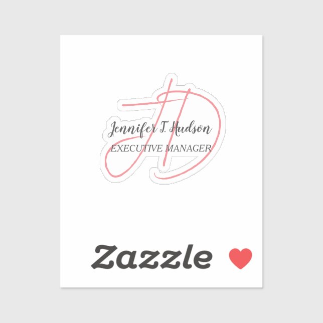 Sticker Calligraphie classique tendance monogramme (Feuille)