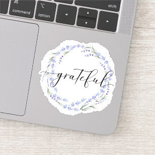 Sticker Calligraphie Grateful Lavender Wreath
