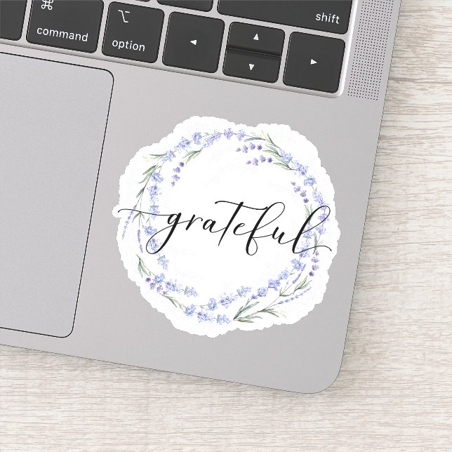 Sticker Calligraphie Grateful Lavender Wreath (Détail)
