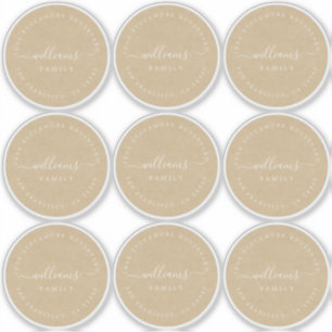 Sticker Calligraphie personnalisable Kraft 6 cm 2,36 pouce