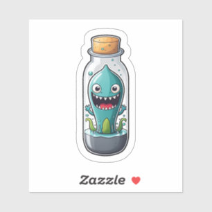 Sticker Calmar monstre dans un bocal