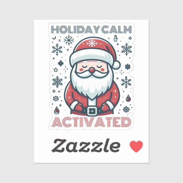 Sticker Calme de vacances personnalisable Père Noël (Feuille)