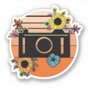 Sticker Caméra florale