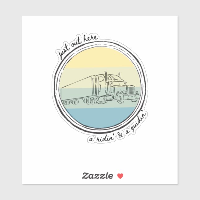 Sticker Camion, Conduite de camion, semi-camion, coucher d (Feuille)
