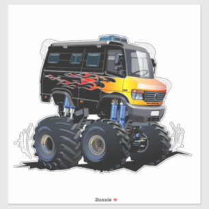 Sticker Camion monstre de dessin animé