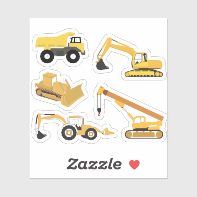 Sticker Camions de construction (Feuille)