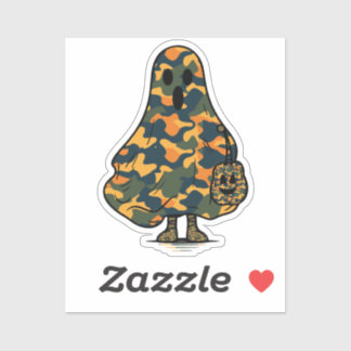Sticker Camouflage orange et vert Fantôme et Citrouille