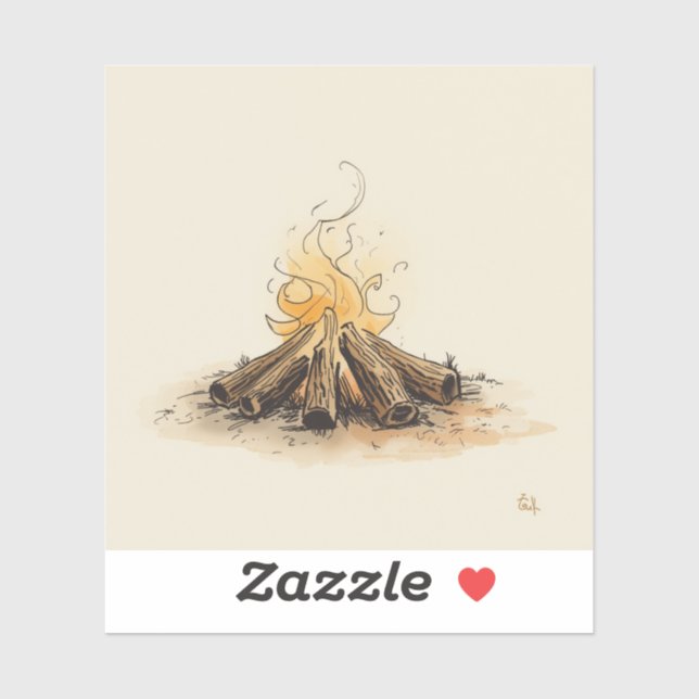 Sticker campfire-inspired painting images (Feuille)
