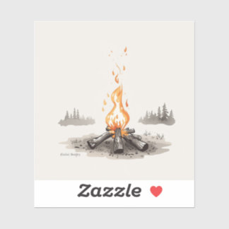 Sticker campfire-inspired painting images