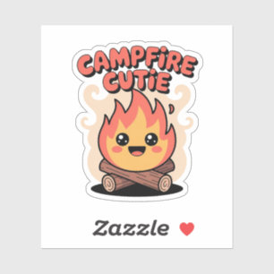 Sticker Camping Cutie - Kawaii Camping Flame Character