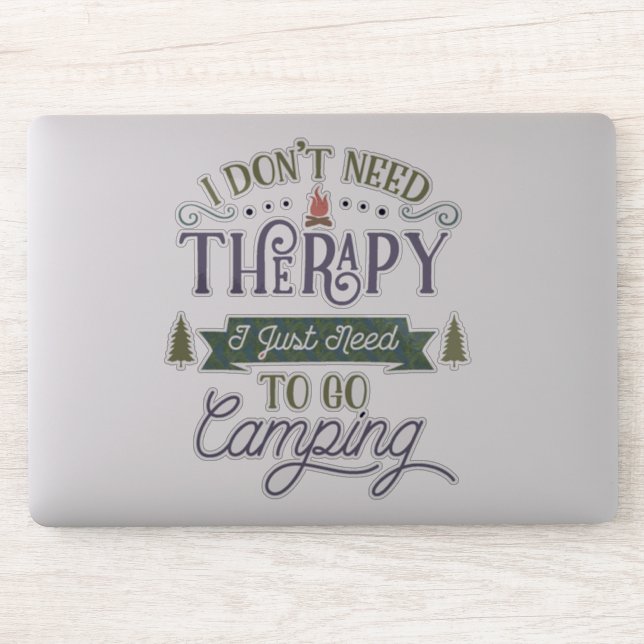 Sticker Camping pas Thérapie Word Art (Ordinateur)