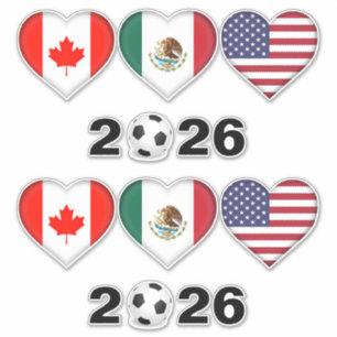 Sticker Canada Mexique États-Unis accueillant le tournoi d