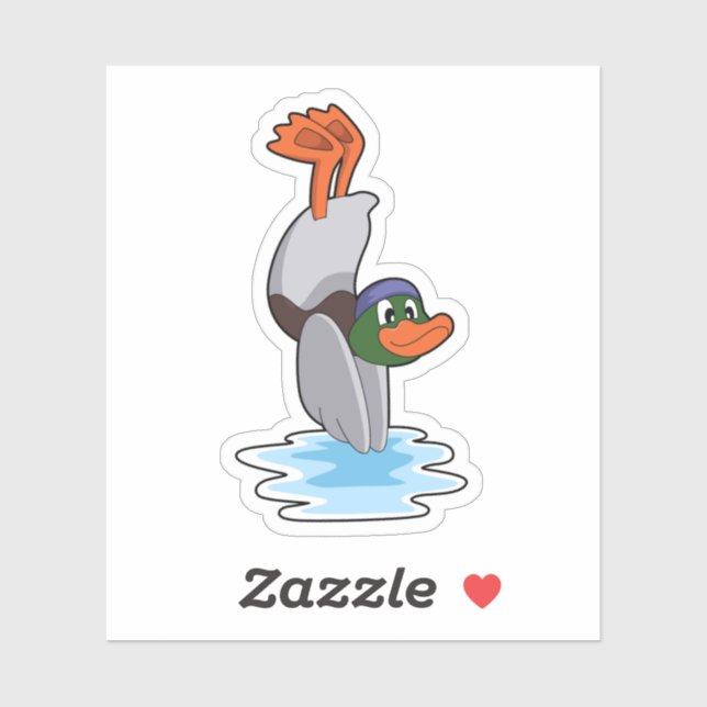 Sticker Canard avec stand dans l'eau.PNG (Feuille)