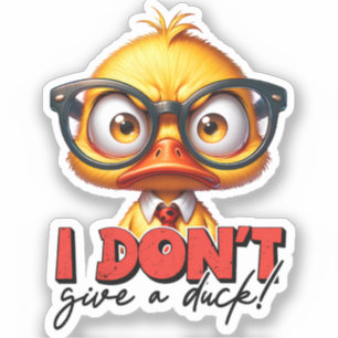 Sticker Canard Grumeux En Colère Portant Des Lunettes Drôl