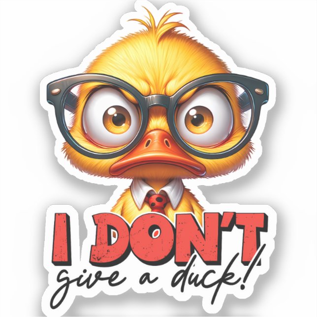 Sticker Canard Grumeux En Colère Portant Des Lunettes Drôl (Recto)