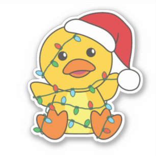 Sticker Canard Noël Animaux d'hiver Canard de vacances