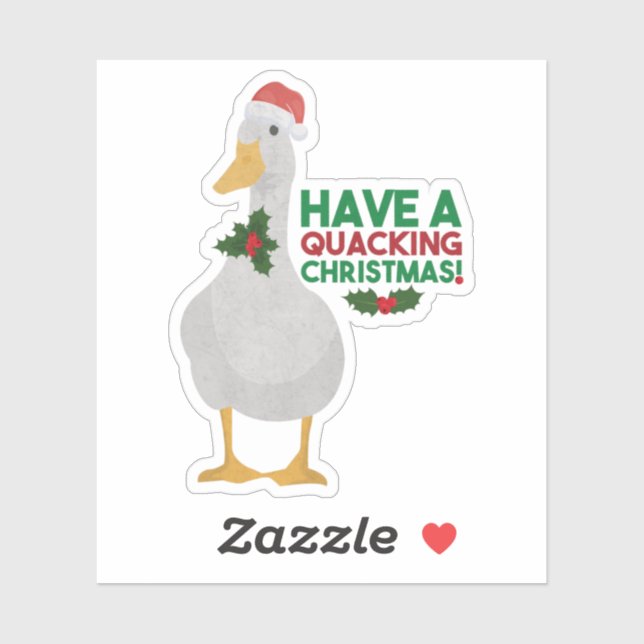 Sticker Canard Noël Pun : Avoir un Quitter Noël (Feuille)