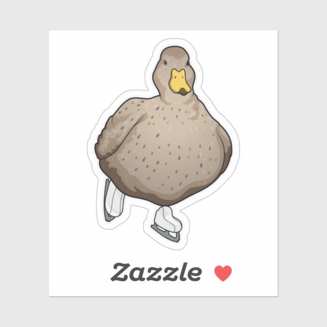 Sticker Canard Patinage sur glace Patins sur glace (Feuille)