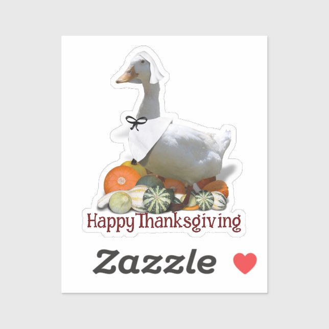 Sticker Canard pèlerin Thanksgiving (Feuille)