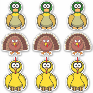 Sticker Canard, Turquie, grand dessin de poulet