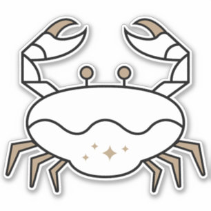 Sticker Cancer Crabe symbole astrologique noir signe d'eau