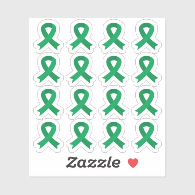 Sticker Cancer du foie Rubans verts de sensibilisation au  (Feuille)