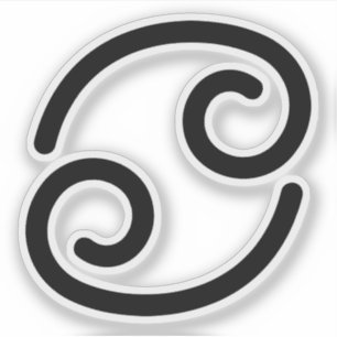 Sticker Cancer symbole astrologique noir Signal aquatique