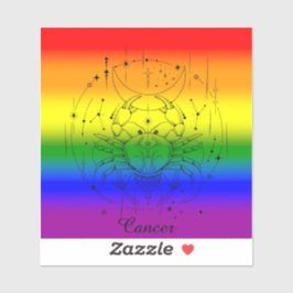 Sticker Cancer Zodiac Fierté LGBTQ Design d'astrologie arc