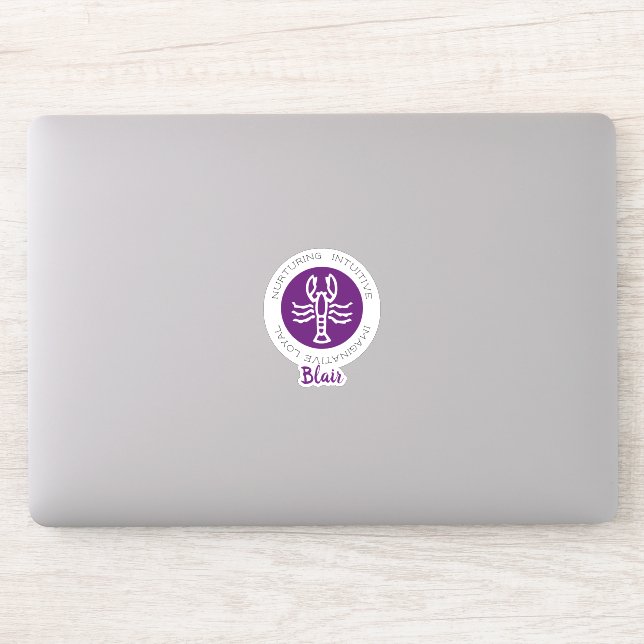 Sticker Cancer Zodiac Star Signes Traits pourpre (Ordinateur)