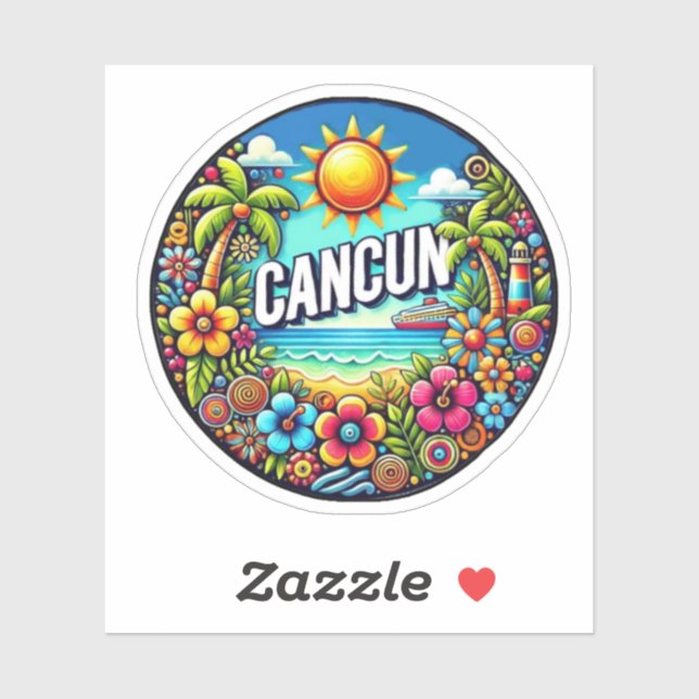 Sticker Cancún, Mexique (Feuille)