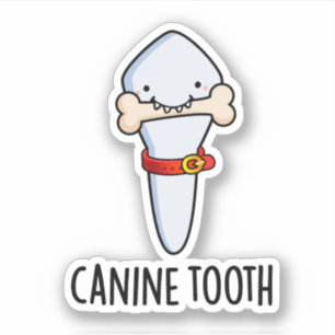 Sticker Canine Tooth Funky Dental Pun
